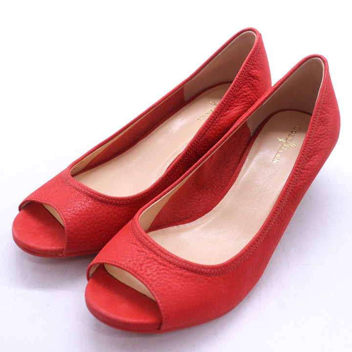 ジミーチュウ レッド オープントゥ ストラップ パンプス 10cm パテント