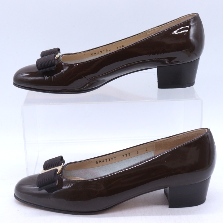 フェラガモ パンプス サイズ6 未使用】フェラガモ パンプス エナメル 6