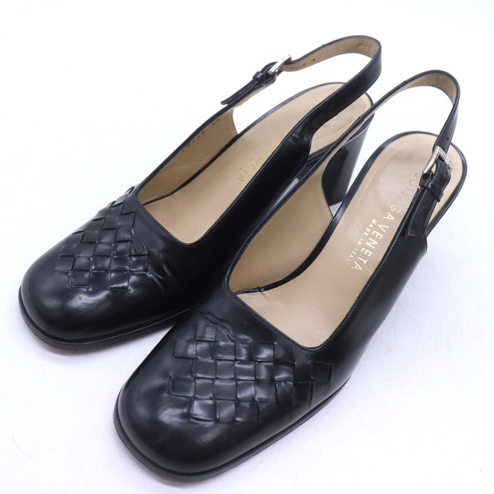 ボッテガ・ヴェネタ　ブラックパンプス 36.5【美品】 極美品✨ボッテガヴェネタ 36.5/23.5cm パンプス イントレ