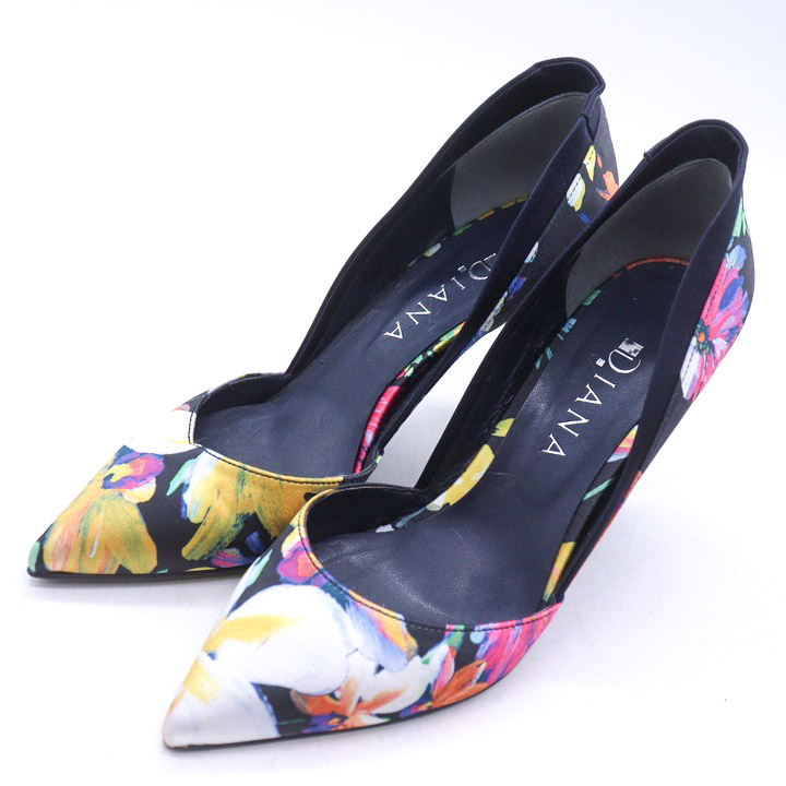 DIANA ブラック ハイヒール パンプス DIANA□ブラック系□サテン□ハイヒールパンプス□エレガント□24cm