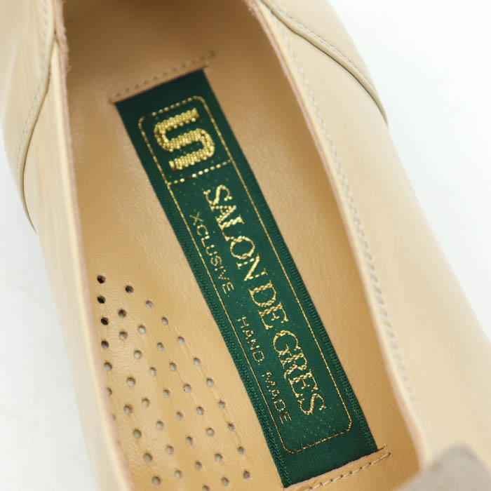 サロンドグレー パンプス コンフォートシューズ 未使用 3E 幅広 日本製 上質 ブランド 靴 レディース 24cmサイズ ベージュ SALON DE  GRES 【中古】