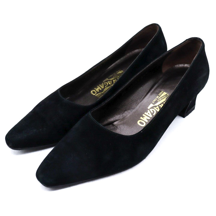 Ferragamo 黒 スエード パンプス Salvatore Ferragamo フェラガモ パンプス スウェード