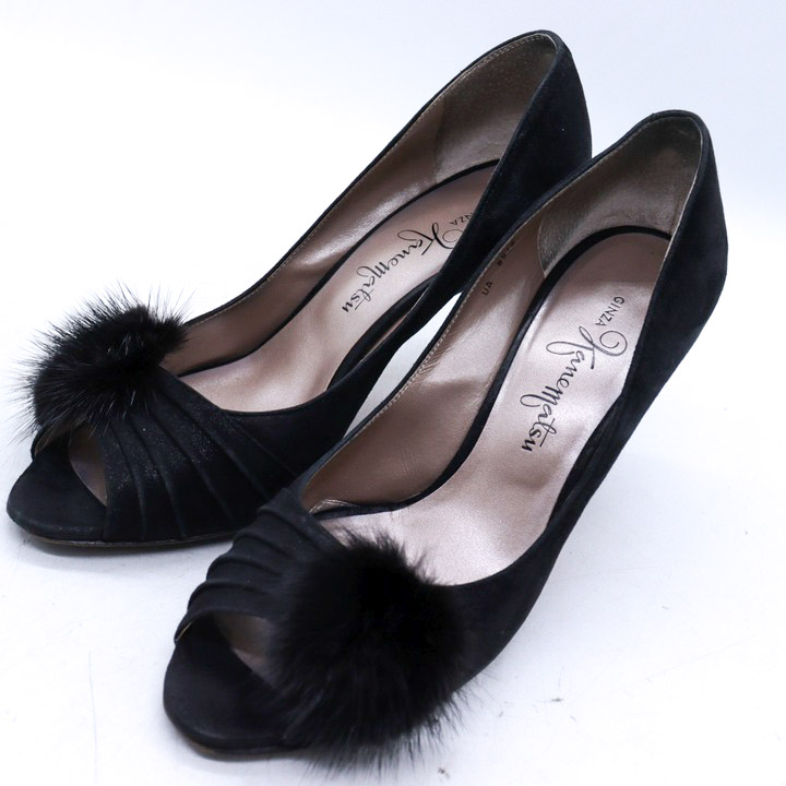 銀座カネマツ パンプス 23 七五三 GINZA Kanematsu オープントゥパンプス 23 5 ベージュ フォーマル 銀座