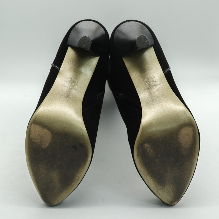 アンテプリマ ロングブーツ スエード リボンモチーフ ミドルヒール ブランド シューズ 靴 レディース 23.5cmサイズ ブラック ANTEPRIMA