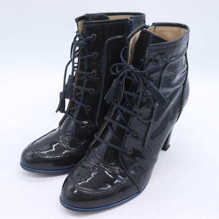 サンローラン エナメルブーツ シューズ ブーツ 38 1L10 SAINT LAURENT