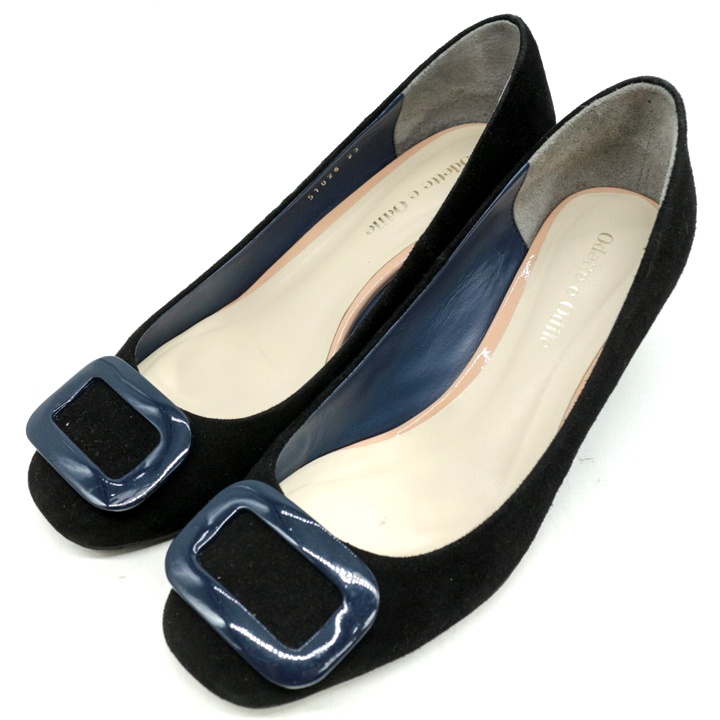 【美品・完売品】 ODETTE E ODILEパンプス 黒 23.0 オデット エ オディール パンプス チャンキーヒール ブランド シューズ