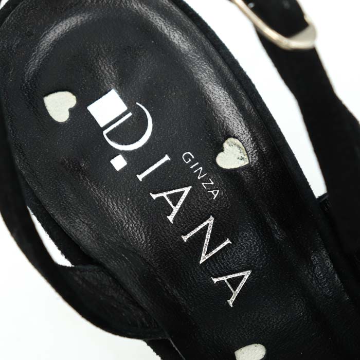 ダイアナ サンダル バックストラップ ハイヒール 日本製 ブランド パンプス シューズ 靴 レディース 24cmサイズ ブラック DIANA 【中古】