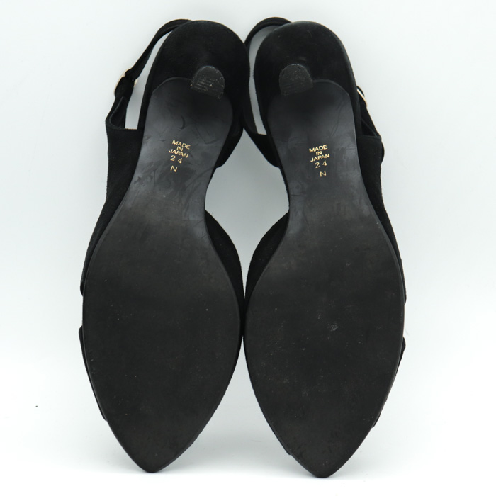 ダイアナ サンダル バックストラップ ハイヒール 日本製 ブランド パンプス シューズ 靴 レディース 24cmサイズ ブラック DIANA 【中古】