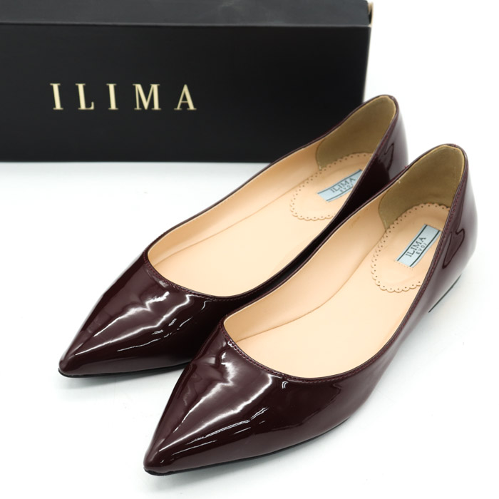 イリマ エナメルパンプス ポインテッドトゥ ローヒール イーボル シューズ 靴 レディース 24.5cmサイズ ワインレッド ILIMA 【中古】  ILIMA USED/古着（パンプス）｜ILIMAのUSED/古着通販サイト SMASELL（スマセル）