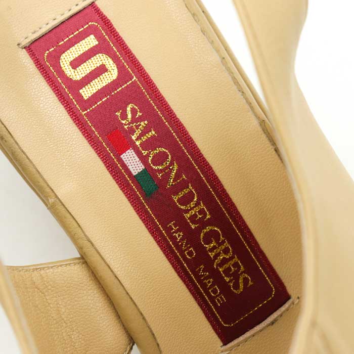 Salon ストライプ柄オープントゥヒール