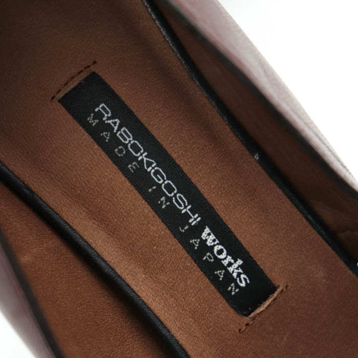 ラボキゴシワークス ストラップパンプス ハイヒール 本革レザー 日本製 シューズ 靴 レディース 26cmサイズ ワインレッド RABOKIGOSHI約8cmアウトソール全長