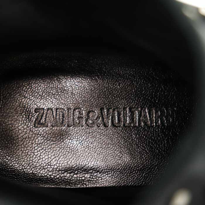 ザディグエヴォルテール ショートブーツ スタッズ 本革レザー スペイン製 シューズ 靴 レディース 36サイズ ブラック ZADIG&VOLTAIRE