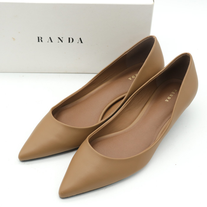 ランダ パンプス ポインテッドトゥ ローヒール ブランド シューズ 靴 レディース 24.5cmサイズ ブラウン RANDA 【中古】 RANDA  USED/古着（パンプス）｜RANDAのUSED/古着通販サイト SMASELL（スマセル）
