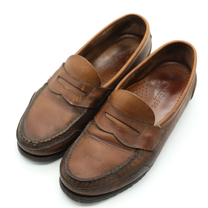 セダークレスト コインローファー 革靴 紳士靴 ビジネスシューズ ブランド 茶 メンズ 8サイズ ブラウン CEDAR CREST 【中古】