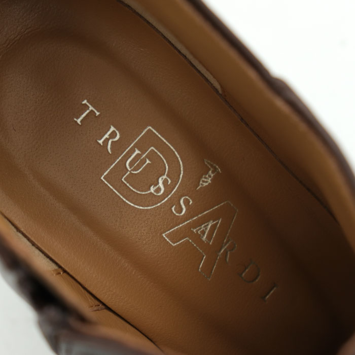 トラサルディ ショートブーツ 未使用 ポインテッドトゥ ブーティ ブランド シューズ 靴 レディース 21.5cmサイズ ブラウン TRUSSARDI