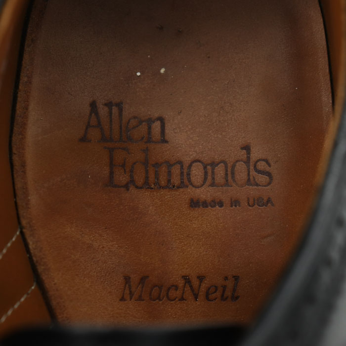 アレンエドモンズ ドレスシューズ ウィングチップ MacNeil マクニール 9117 USA製 革靴 メンズ 7.5サイズ ブラック Allen Edmonds
