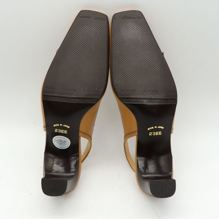 リズラフィーネ バックストラップパンプス 未使用 スクエアトゥ 日本製 シューズ 靴 レディース 23cmサイズ ベージュ RIZ raffinee
