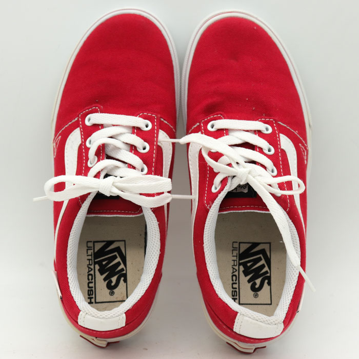 バンズ OFF THE WALL スニーカー ローカット V341 クレイル キャンバス シューズ 靴 レディース 23cmサイズ レッド VANS  【中古】