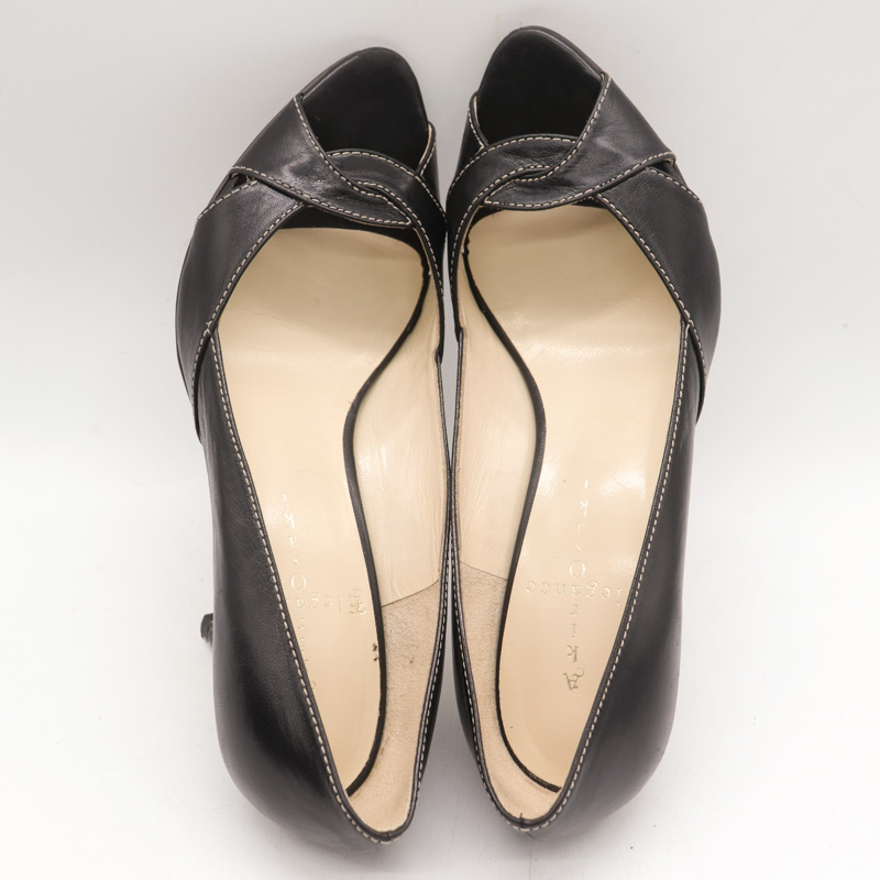 アキラオーサキエレガンス パンプス オープントゥ シューズ 靴 日本製