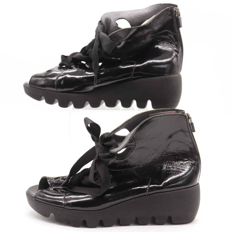 ヒルズアベニュー ショートブーツ コンフォートシューズ 日本製 靴 黒 レディース 24.5cmサイズ ブラック HILLS AVENUE 【中古】