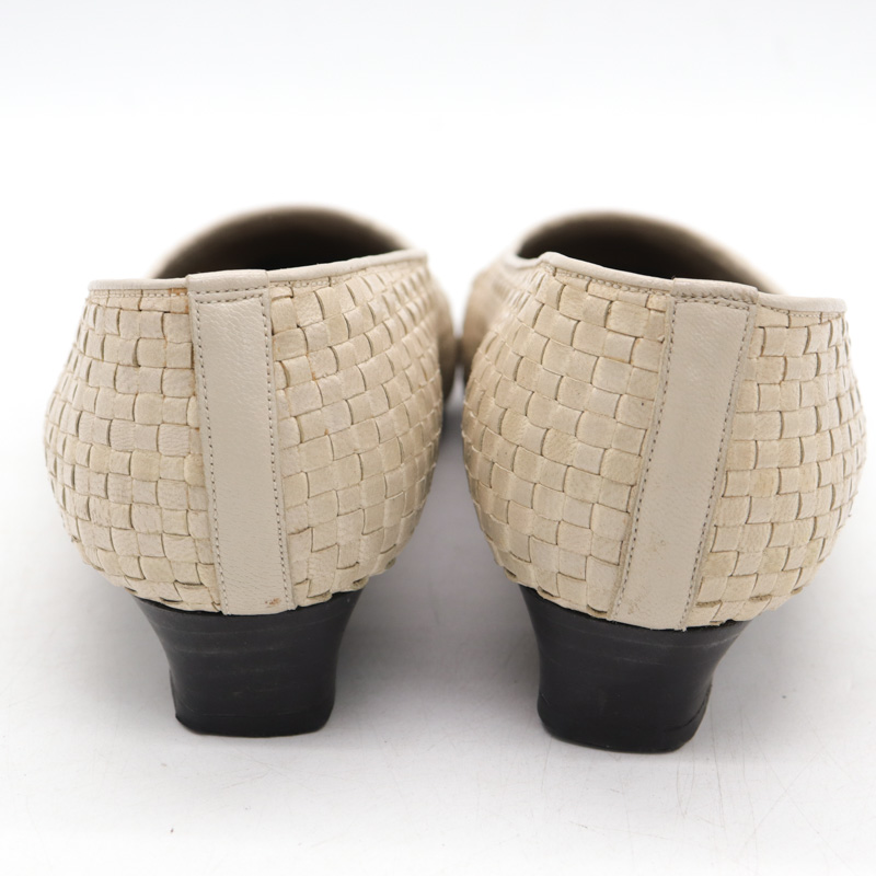 キャシャレル パンプス メッシュ ローヒール 日本製 ブランド 靴