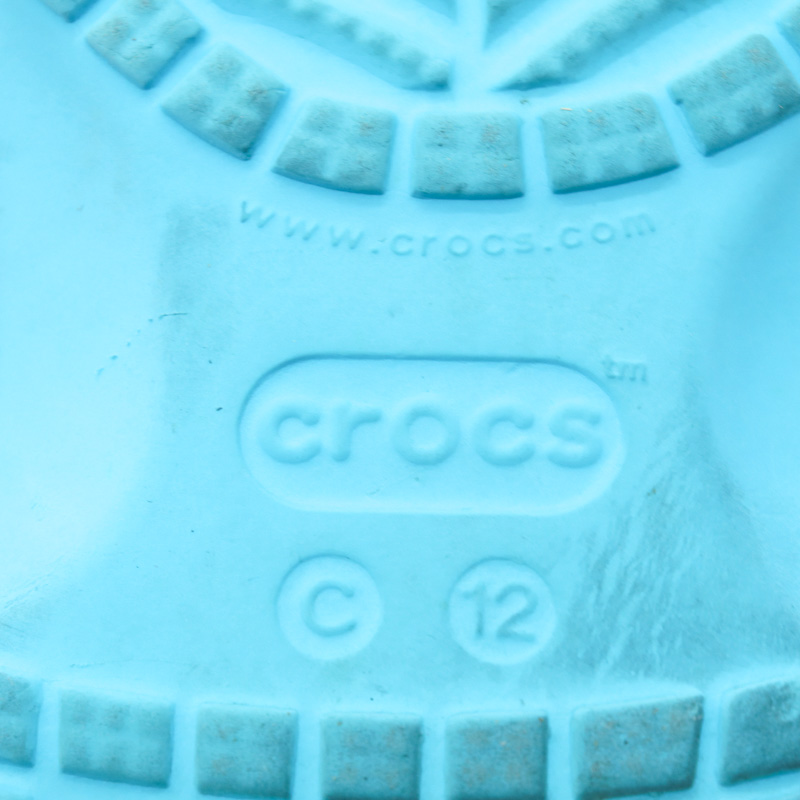 クロックス サンダル クロッグ コンフォート シューズ 子供 靴 キッズ 男の子用 C12サイズ ブルー crocs 【中古】