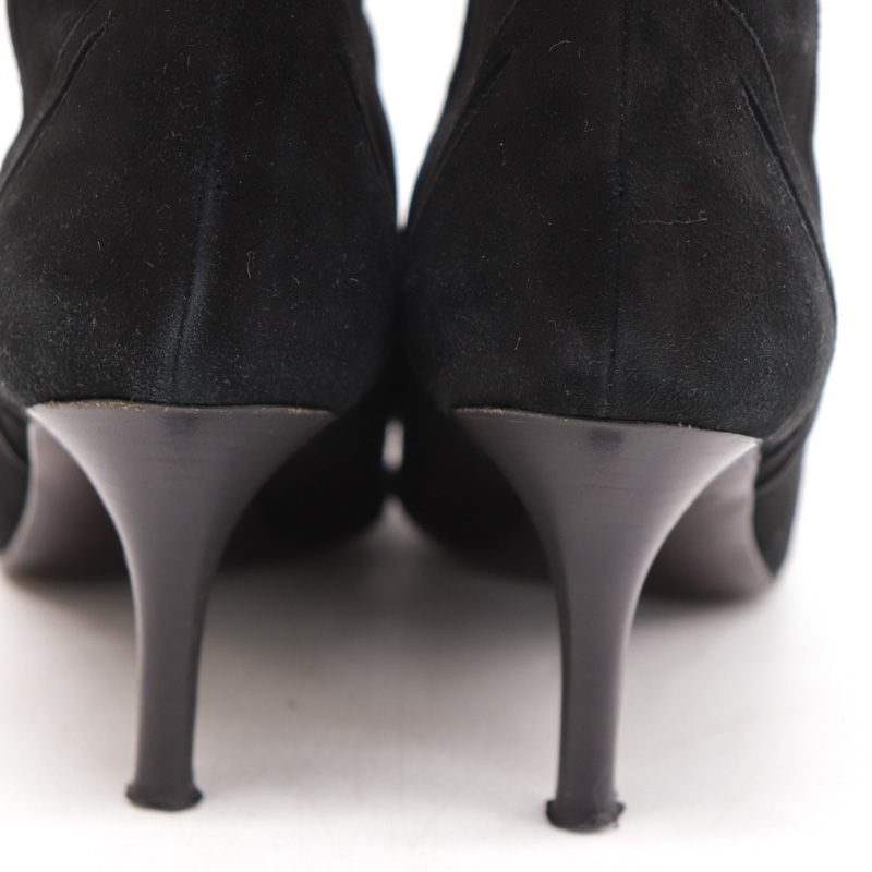 コールハーン スウェードブーツ ハイヒール ブランド シューズ 靴 イタリア製 黒 レディース 6･2/1サイズ ブラック COLE HAAN 【中古】