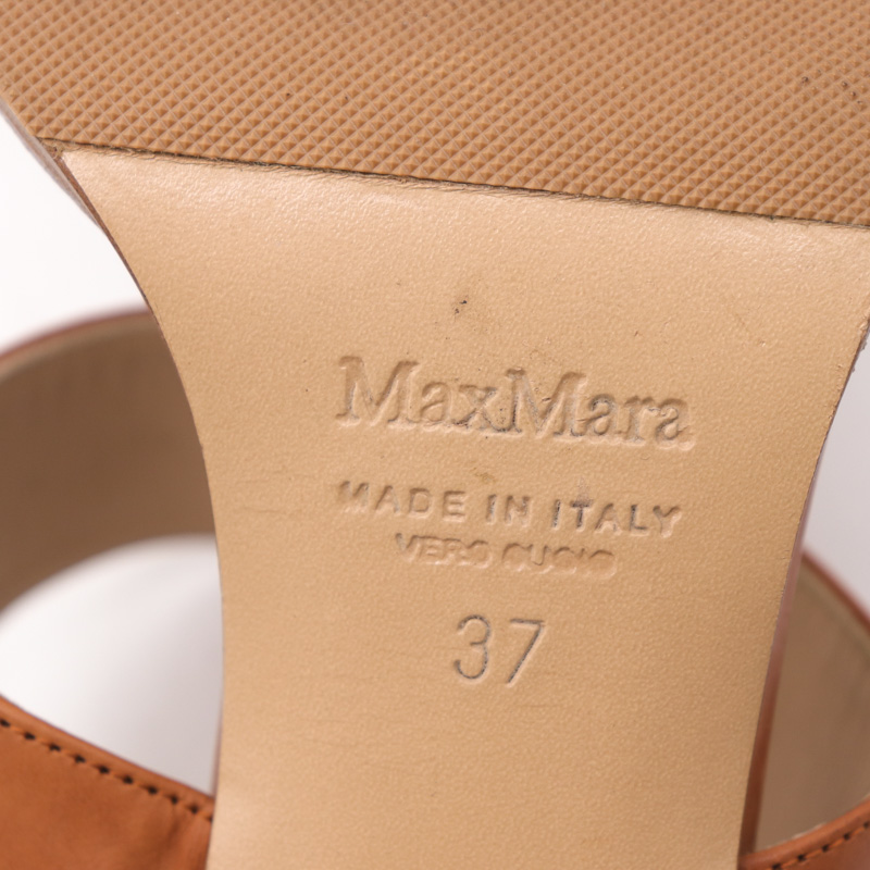 マックスマーラ ストラップサンダル ブランド 靴 シューズ イタリア製 レディース 37サイズ ブラウン MAX MARA 【中古】