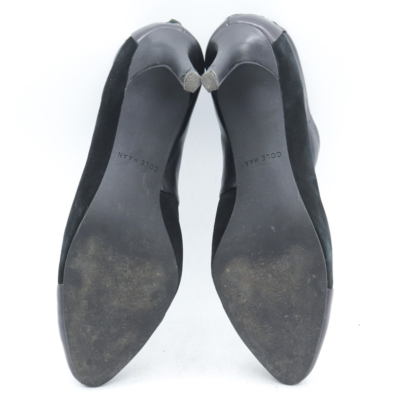 コールハーン ショートブーツ ブーティ 本革 レザー ブランド シューズ 靴 黒 レディース 7 Bサイズ ブラック COLE HAAN 【中古】