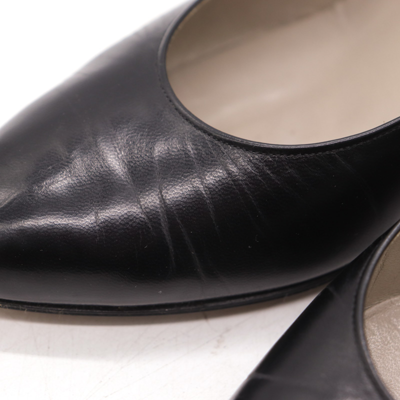 イヴ・サンローラン パンプス 靴 シューズ 日本製 黒 レディース 36.5サイズ ブラック YVES SAINT LAURENT 【中古】