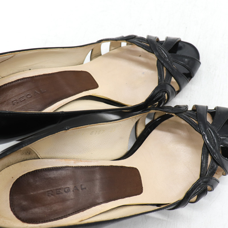 リーガル パンプス オープントゥ 靴 シューズ 日本製 黒 レディース