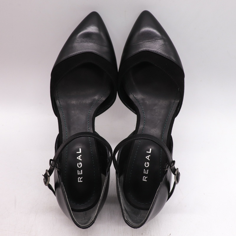 リーガル パンプス ストラップ 靴 シューズ 日本製 黒 レディース 24cmサイズ ブラック REGAL 【中古】