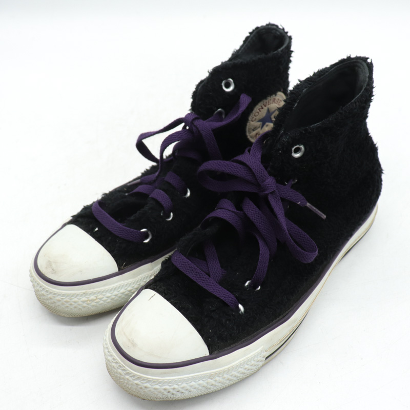 コンバース スニーカー オールスター フリース HI 1CJ057 ハイカット シューズ 靴 黒 レディース 24cmサイズ ブラック  CONVERSE 【中古】