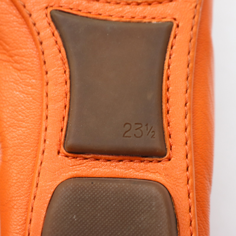 リーガル ドライビングシューズ レザー ステッチ ベルト ブランド ローファー シューズ 靴 レディース 23.5サイズ オレンジ REGAL 【中古】