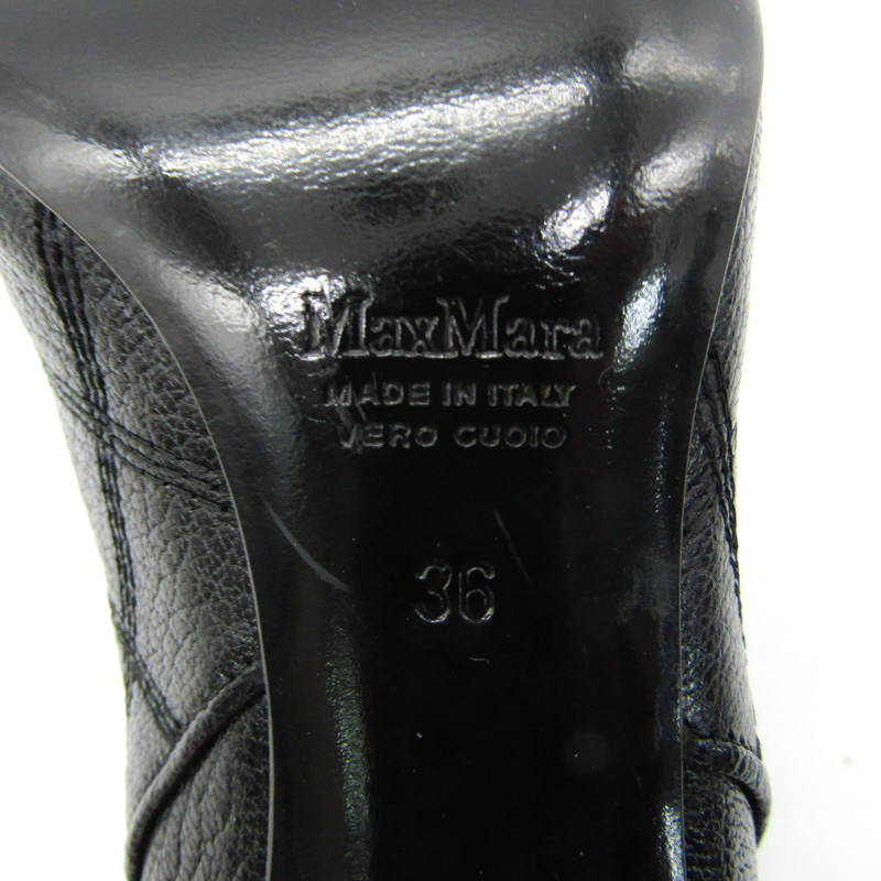 マックスマーラ パンプス 本革 レザー ブランド 靴 シューズ イタリア製 黒 レディース 36サイズ ブラック MAX MARA 【中古】