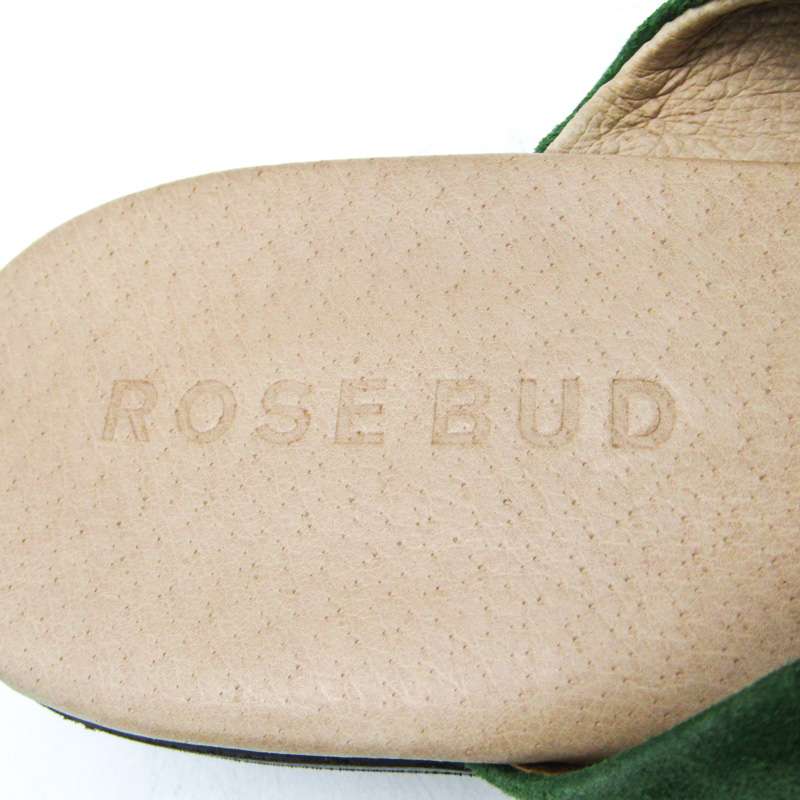 ローズバッド サンダル ミュール スウェード ブランド 靴 シューズ レディース 37サイズ グリーン ROSE BUD 【中古】｜ROSE  BUD｜店舗買取｜シューズ＞サンダル｜USEDのアパレル通販サイト - SMASELL（スマセル）