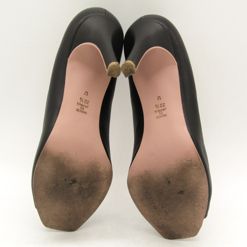 【新品未使用】DIANA ブラック ハイヒール 23.5センチ 美品】DIANA ブラック レザー ピンヒール ポインテッドトゥ 23.5