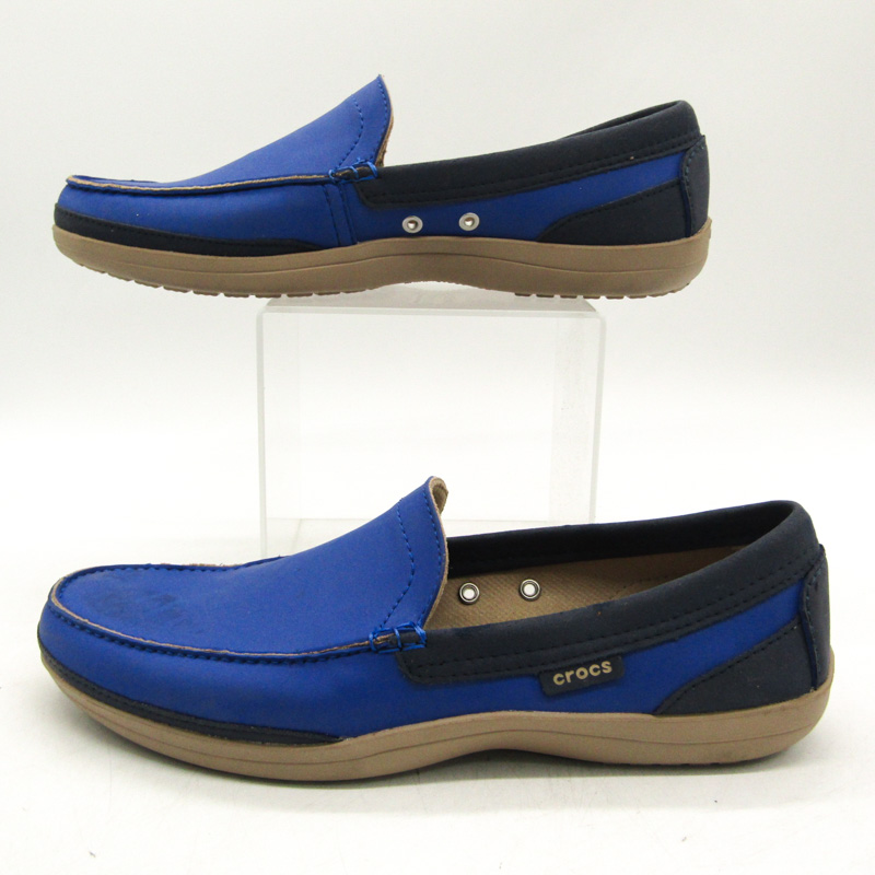 クロックス デッキシューズ モカシン ボートシューズ スリッポン 15944 靴 メンズ m11サイズ ブルー crocs  【中古】｜crocs｜店舗買取｜シューズ＞モカシン/デッキシューズ｜USEDのアパレル通販サイト - SMASELL（スマセル）