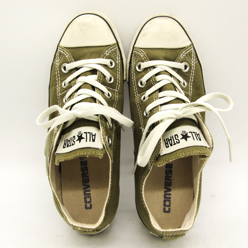 コンバース スニーカー ローカット オールスター 1CL695 シューズ 靴 レディース 23.5サイズ カーキ CONVERSE 【中古】｜ CONVERSE｜店舗買取｜シューズ＞スニーカー｜USEDのアパレル通販サイト - SMASELL（スマセル）