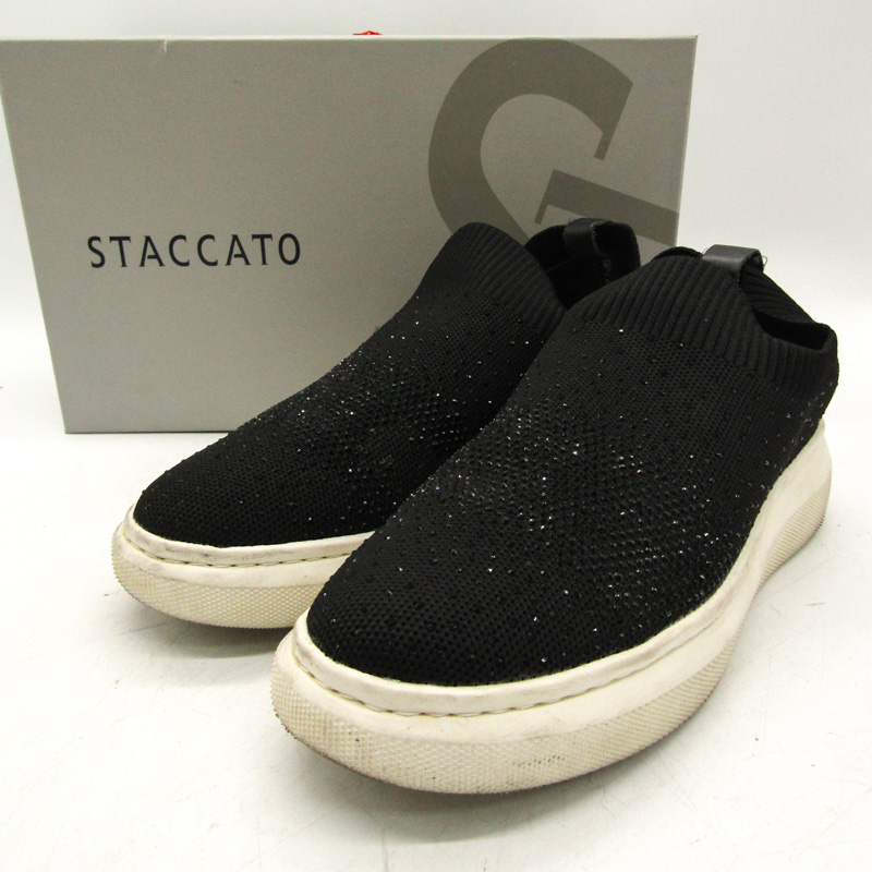 スタッカート スニーカー スリッポン ブランド シューズ 靴 黒 レディース 24.5サイズ ブラック STACCATO 【中古】｜STACCATO｜店舗買取｜シューズ＞スニーカー｜USEDのアパレル通販サイト  - SMASELL（スマセル）