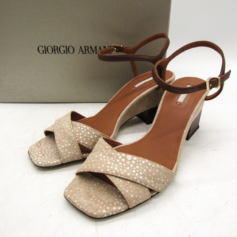 ジョルジオアルマーニ サンダル 本革 レザー ブランド 靴 イタリア製 レディース 36.5サイズ ベージュ GIORGIO ARMANI 【中古】｜GIORGIO  ARMANI｜店舗買取｜シューズ＞サンダル｜USEDのアパレル通販サイト - SMASELL（スマセル）