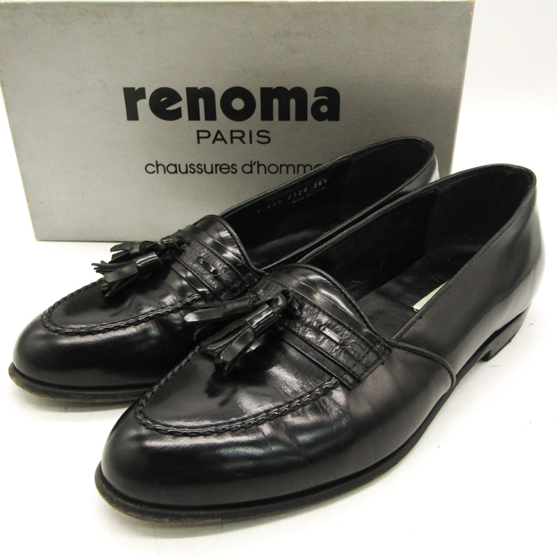 レノマ ローファー スリッポン ビジネスシューズ 紳士靴 黒 メンズ 26.5サイズ ブラック renoma 【中古】｜renoma｜店舗買取｜シューズ ＞ローファー｜USEDのアパレル通販サイト - SMASELL（スマセル）