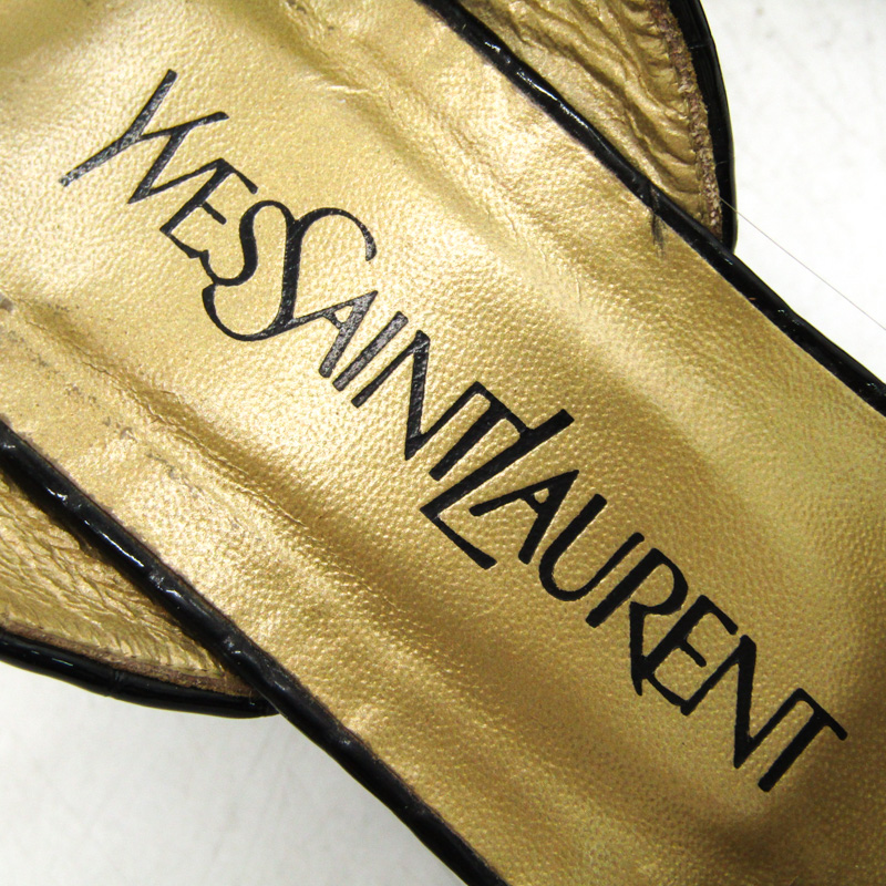 イヴ・サンローラン サンダル ウエッジソール ブランド 靴 黒  