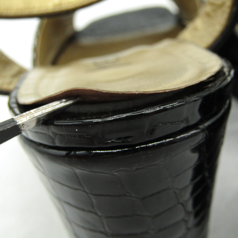 イヴ・サンローラン サンダル ウエッジソール ブランド 靴 黒  