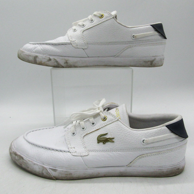 LACOSTE ホワイトレザーシューズ LACOSTE ラコステ メンズ レザー スニーカー POWERCOURT TRI 1