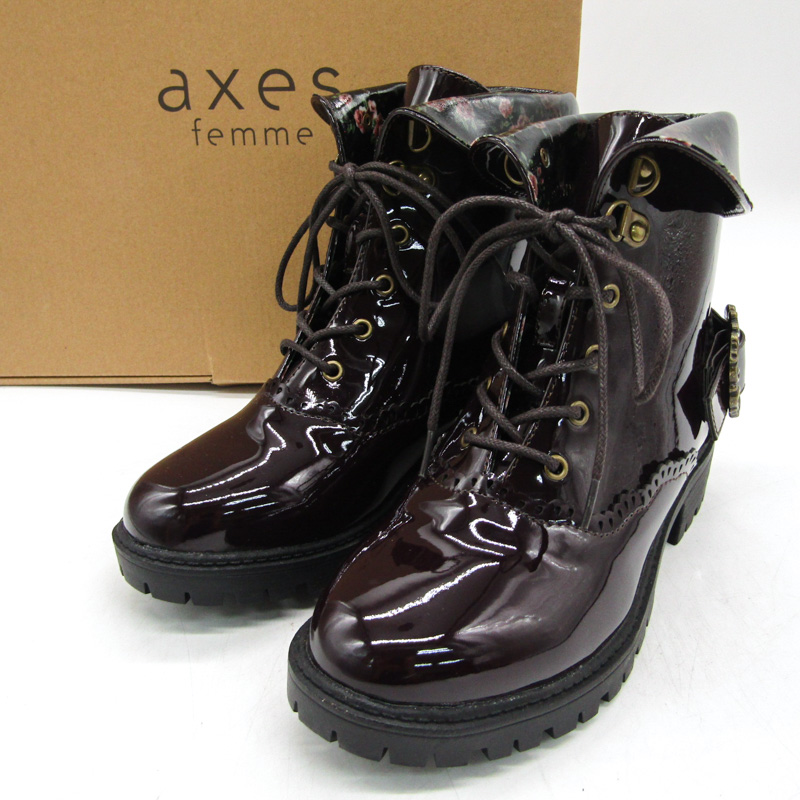 アクシーズファム バックル使いレインブーツ 長靴 未使用 TL623X87 シューズ 靴 レディース Sサイズ ブラウン axes femme  【中古】｜axes femme｜店舗買取｜シューズ＞レインシューズ｜USEDのアパレル通販サイト - SMASELL（スマセル）