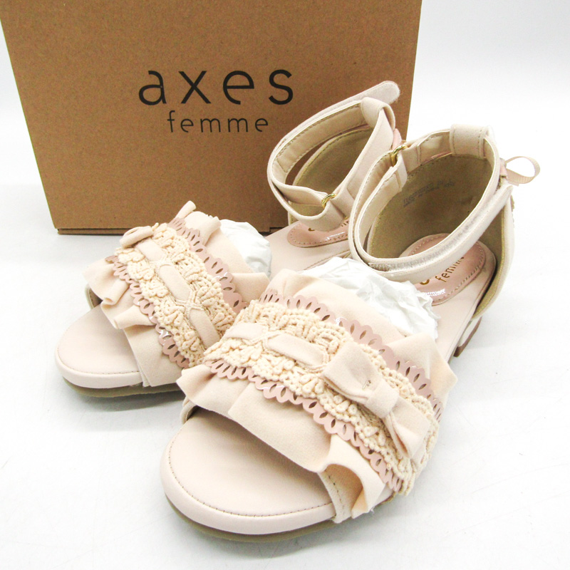 アクシーズファム フリル×リボンサンダル 未使用 TL622X02KO 靴 キッズ 女の子用 Lサイズ ベージュ axes femme 【中古】｜axes  femme｜店舗買取｜ママ＆ベビー＞その他ベビーウェア｜USEDのアパレル通販サイト - SMASELL（スマセル）