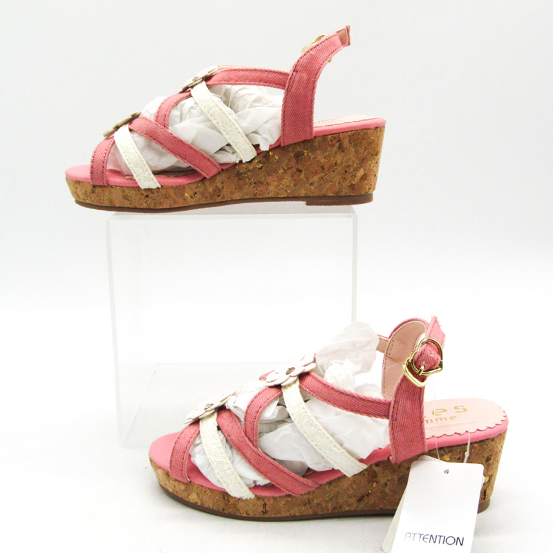 ファム アクシーズファム バラ刺繍木底風サンダル 未使用 TL622X68