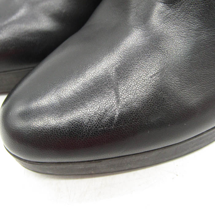 EMPORIO ARMANI 黒 レザーロングブーツ　24cm アルマーニ エンポリオ・アルマーニ ロングブーツ ハイヒール ブランド
