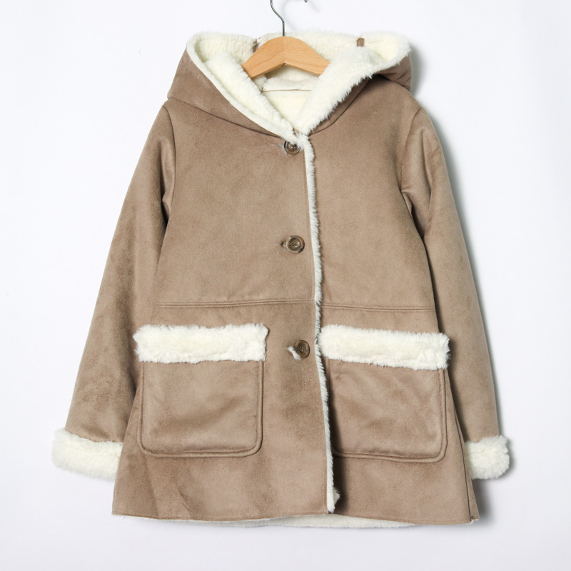 グローバルワーク スエードコート ムートンコート フード付き アウター  